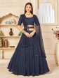 Myra Navy Blue Georgette Embroidered Lehenga Online Sale