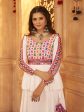 Myra White Viscose Rayon Embroidered Designer Navratri Special Lehenga For Cheap