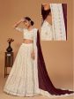 Myra Off White Georgette Embroidered Designer Lehenga For Sale