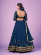 Myra Navy Blue Georgette Embroidered Designer Lehenga on Sale