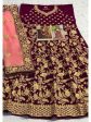 Myra Purple Heavy Embroidered Velvet Bridal Lehenga Online now