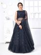 Myra Navy Blue Net Embroidered Designer Lehenga Fashion