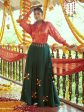 Myra Tomato Red & Green Cotton Embroidered Navratri Special Lehenga Online Sale