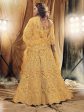 Myra Musturd Yellow Heavy Embroidered Net bridal Lehenga Online now