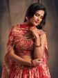 Myra Red Organza Silk Embroidered Lehenga Online Sale