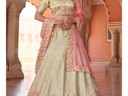 Myra Pista Green Embroidered Designer Lehenga Choli Supply