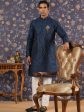 House of Pataudi Ethnic Motifs Embroidered Mandarin Collar Straight Kurta With Trouser Discount