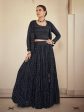 Myra Navy Blue georgette Designer Suit Sale