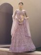 Myra Lilac Heavy Embroidered Soft Net bridal Lehenga Online