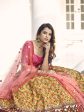 Myra Mustard Yellow and Rani Pink Art Silk Heavy Embroidered Lehenga For Cheap