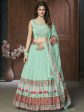 Myra Sea Green Chinon Embroidered Designer Lehenga Fashion