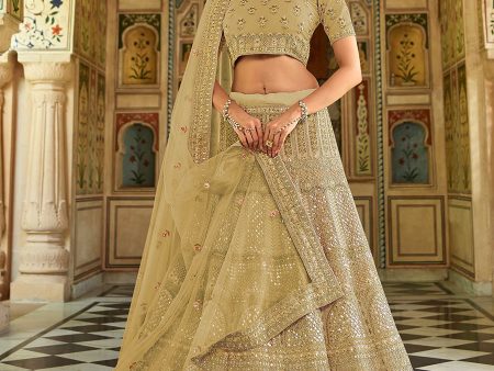 Myra Wedding Wear Pista Organza Embroidered Lehenga Choli on Sale