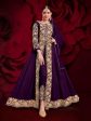 Myra Purple Georgette Embroidered Anarkali Pant Style Suit Online Sale