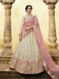 Myra White Heavy Embroidered Georgette Lehenga Discount