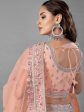 Myra Peach Heavy Embroidered Soft Net Bridal Lehenga For Women Online now