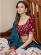 Myra Maroon and Beige Georgette Embroidered Party Wear Lehenga Sale