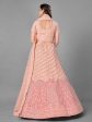 Myra Peach Heavy Embroidered Soft Net Bridal Beautiful Lehenga For Cheap