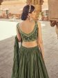 Myra Olive Chinon & Art SIlk Embroidered Designer Lehenga Choli Hot on Sale