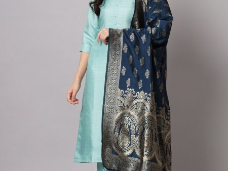 Kalini Cotton Silk Blend Kurta with Trousers & Banarasi Silk Dupatta Online