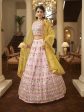 Myra Pink and Yellow Georgette Embroidered Designer Lehenga Discount