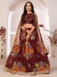 Myra Maroon Digital Printed Georgette Lehanga For Cheap