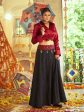 Myra Maroon & Black Cotton Embroidered Navratri Special Lehenga Fashion