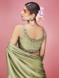 Myra Olive Art Silk Embroidered Designer Supply