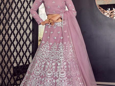 Myra Mauve Georgette Embroidered Designer Lehenga Supply