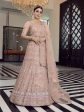 Myra Peach Organza Floral Print Embroidered Designer Lehenga Online