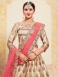 Myra Tortila Brown Satin Embroidered Lehenga Online