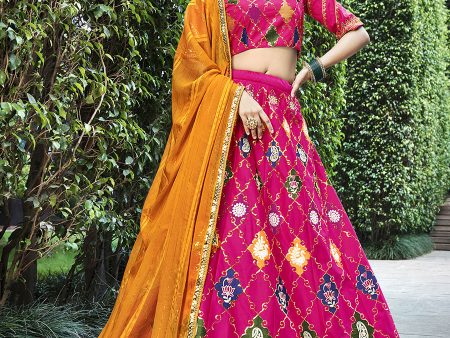 Myra Rani Pink Silk Embroidered Designer Lehenga Choli Online Sale