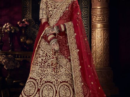 Myra Red Heavy Embroidered Bridal Designer Lehenga Supply