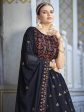 Myra Navy Blue Georgette Embroidered Designer Lehenga Choli on Sale