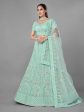 Myra Sea Green Heavy Embroidered Soft Net bridal Lehenga Cheap