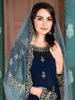 Myra Navy Blue Art Silk Embroidered Patiala Suit Online Sale