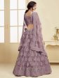 Myra Violet Heavy Embroidered Net Bridal Lehenga Fashion