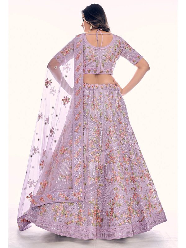 Myra Lilac Soft Net Embroidered Designer Lehenga Choli Online now