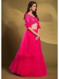 Myra Pink Soft Net Embroidered Designer Lehenga Hot on Sale