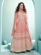 Myra Peach Real Georgette with Luckhnavi work Anarkali Suit For Sale