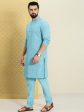 House of Pataudi Men Pure Cotton Schiffli Thread Work Jashn Kurta with Pyjamas Sale