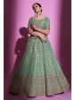 Myra Pista Green Gota Silk Embroidered Designer Lehenga Choli on Sale