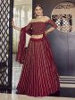 Myra Maroon Georgette Embroidered Designer Lehenga Online now