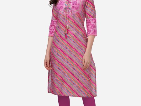 HERE&NOW Striped Gotta Patti Silk Kurta on Sale