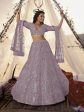 Myra Purple Embroidered Organza bridal Lehenga on Sale