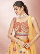 Myra Mustard Art Silk Embroidered Mirror Work Lehenga Cheap