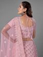 Myra Pink Heavy Embroidered Soft Net bridal Lehenga Online