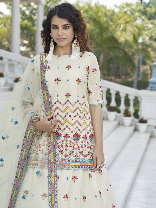 Myra Off White Embroidered Designer Lehenga Online Sale