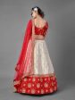 Myra Red Heavy Embroidered Art Silk & Jaquard Bridal Lehenga Discount