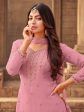 Myra Pink heavy Georgette Embroidered Sharara Suit Supply