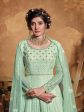 Myra Pastel Green Butterfly Net Embroidered Anarkali Suit Online Sale